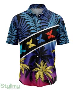 Vacation Tropical Coconut Palm Butterflies Hawaiian Shirt For Men And Women Product Photo 1