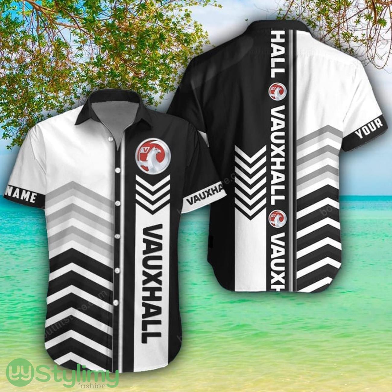 Vauxhall White Hawaiian Shirt Shorts Sleeve Beach Shirt Custom Name 1 Vauxhall White Hawaiian Shirt Shorts Sleeve Beach Shirt Custom Name Product Photo 1