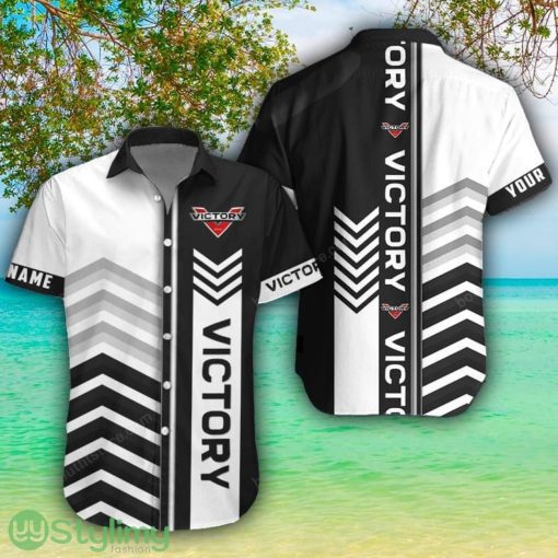 Victory White Hawaiian Shirt Shorts Sleeve Beach Shirt Custom Name
