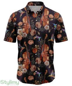 Violin and Hummingbird Hawaiian Shirt Short Sleeves Shirt Beach Gift Product Photo 1