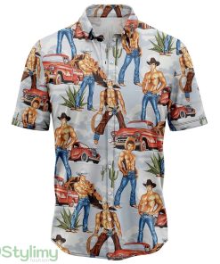 Western Cowboy Hawaiian Shirt 3D Printed Cute Summer Gift For Mne ANd Women Product Photo 1