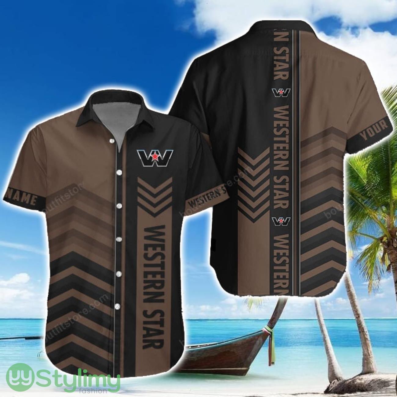 Western Star Brown Hawaiian Shirt Summer Gift For Men Women Custom Name 1 Western Star Brown Hawaiian Shirt Summer Gift For Men Women Custom Name Product Photo 1