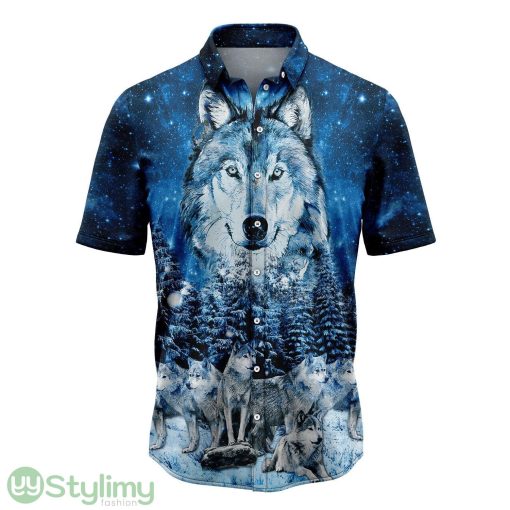 Wolf Family Mountain Hawaiian Shirt Short Sleeves Shirt Beach Gift