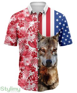 Wolf USA and Tropical Hawaiian Shirt For Men And Women Product Photo 1