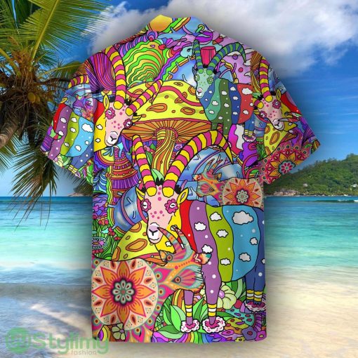 World Of Goats Hippie Unisex Short Sleeve Shirts Hawaiian Shirt For Men Women