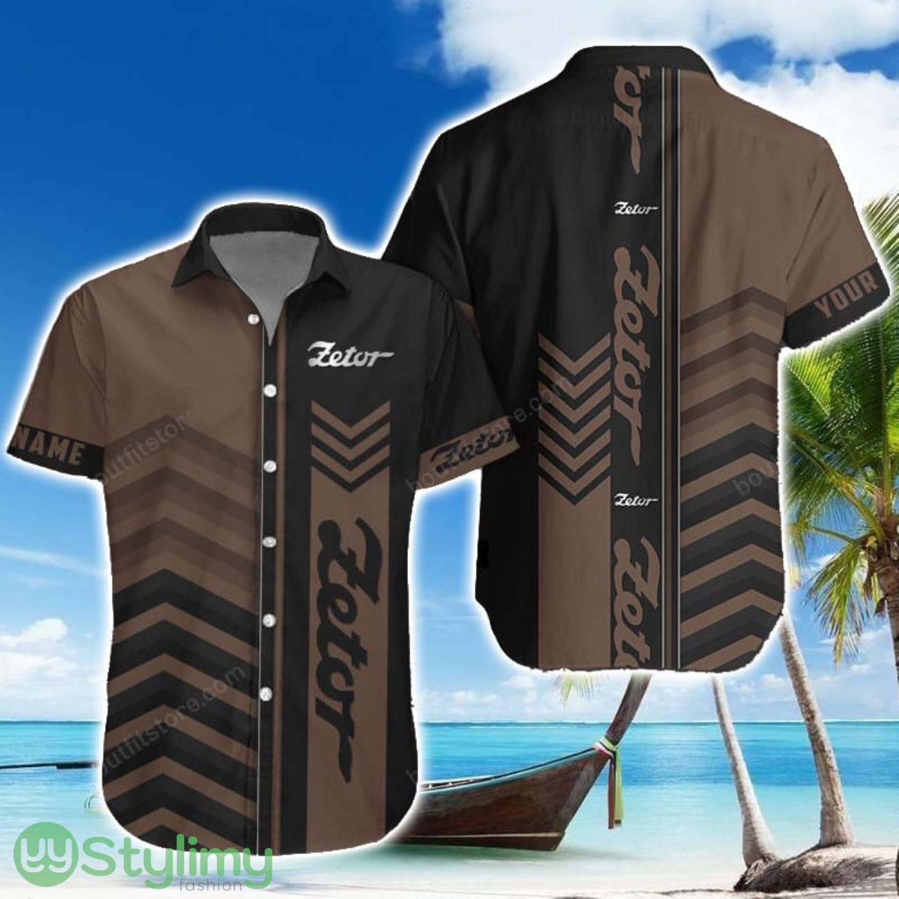 Zetor Brown Hawaiian Shirt Summer Gift For Men Women Custom Name 2 Zetor Brown Hawaiian Shirt Summer Gift For Men Women Custom Name Product Photo 1