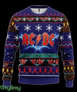 Acdc Ugly Christmas Sweater Blue For Men And Women 3D Printed Product Photo 1