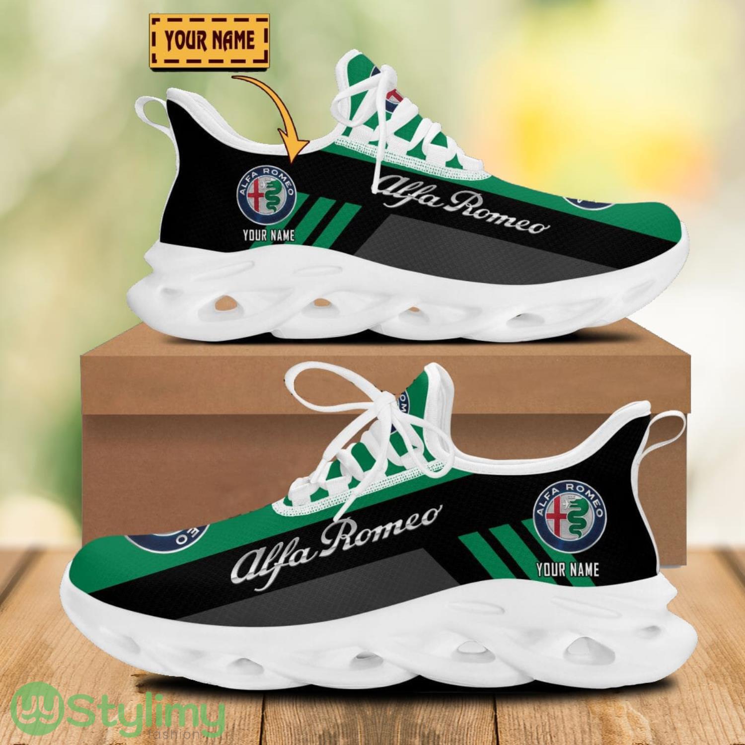 Alfa Romeo Personalized Name Max Soul Shoes Car Logo Running Sneakers For Men And Women 2 Alfa Romeo Personalized Name Max Soul Shoes Car Logo Running Sneakers For Men And Women Product Photo 2