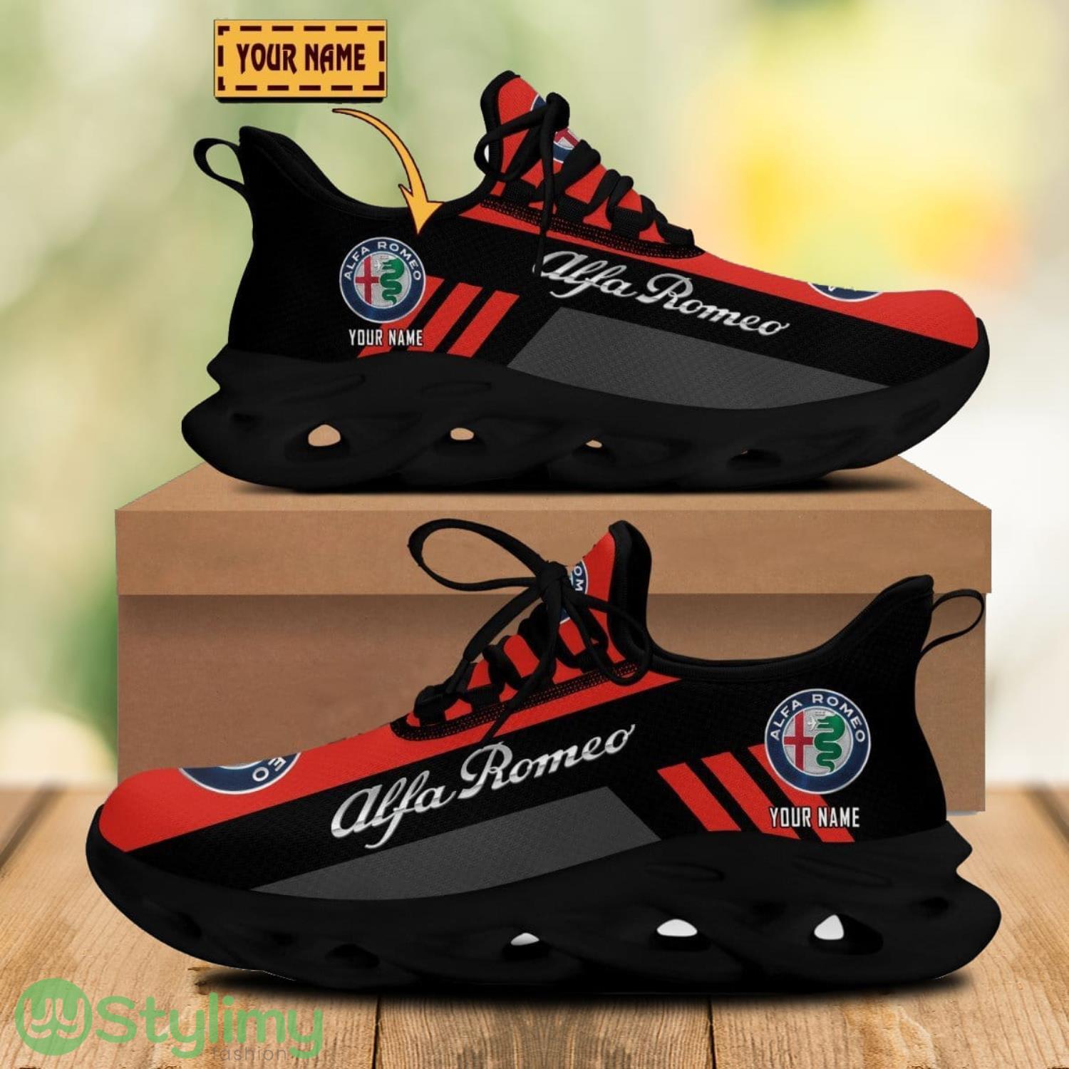 Alfa Romeo Red Personalized Name Max Soul Shoes Car Logo Running Sneakers For Men And Women 4 Alfa Romeo Red Personalized Name Max Soul Shoes Car Logo Running Sneakers For Men And Women Product Photo 1