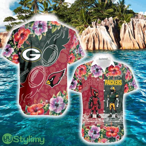 Arizona Cardinals VS Green Bay Packers Luau 3D Hawaiian Shirt Gift For Fans - Arizona Cardinals VS Green Bay Packers Luau 3D Hawaiian Shirt Gift For Fans
