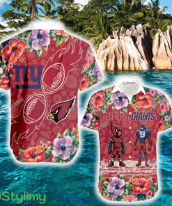 Arizona Cardinals VS New York Giants Floral Logo Aloha Hawaiian Shirt Gift For Fans - Arizona Cardinals VS New York Giants Floral Logo Aloha Hawaiian Shirt Gift For Fans