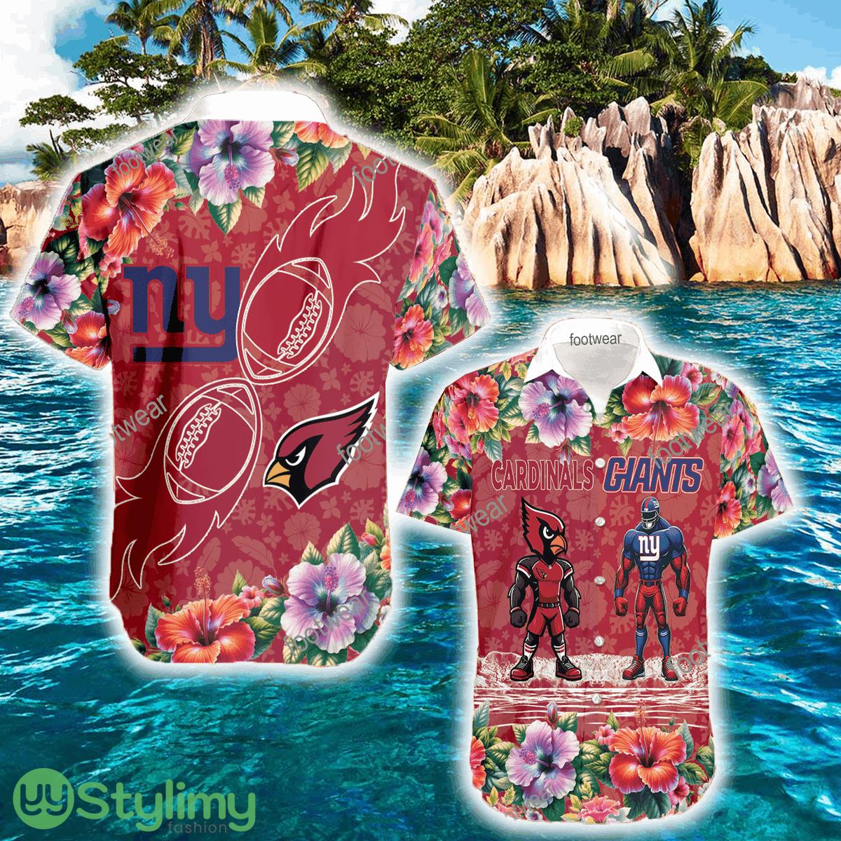 Arizona Cardinals VS New York Giants Floral Logo Aloha Hawaiian Shirt Gift For Fans 2 Arizona Cardinals VS New York Giants Floral Logo Aloha Hawaiian Shirt Gift For Fans - Arizona Cardinals VS New York Giants Floral Logo Aloha Hawaiian Shirt Gift For Fans