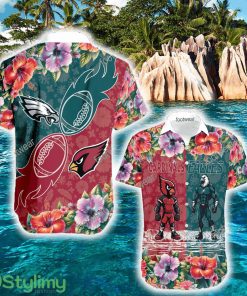 Arizona Cardinals VS Philadelphia Eagles Hula New 3D Hawaiian Shirt For Summer - Arizona Cardinals VS Philadelphia Eagles Hula New 3D Hawaiian Shirt For Summer