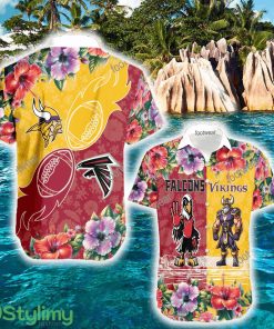 Atlanta Falcons VS Minnesota Vikings Colorful Logo AOP Hawaiian Shirt Gift For Fans - Atlanta Falcons VS Minnesota Vikings Colorful Logo AOP Hawaiian Shirt Gift For Fans