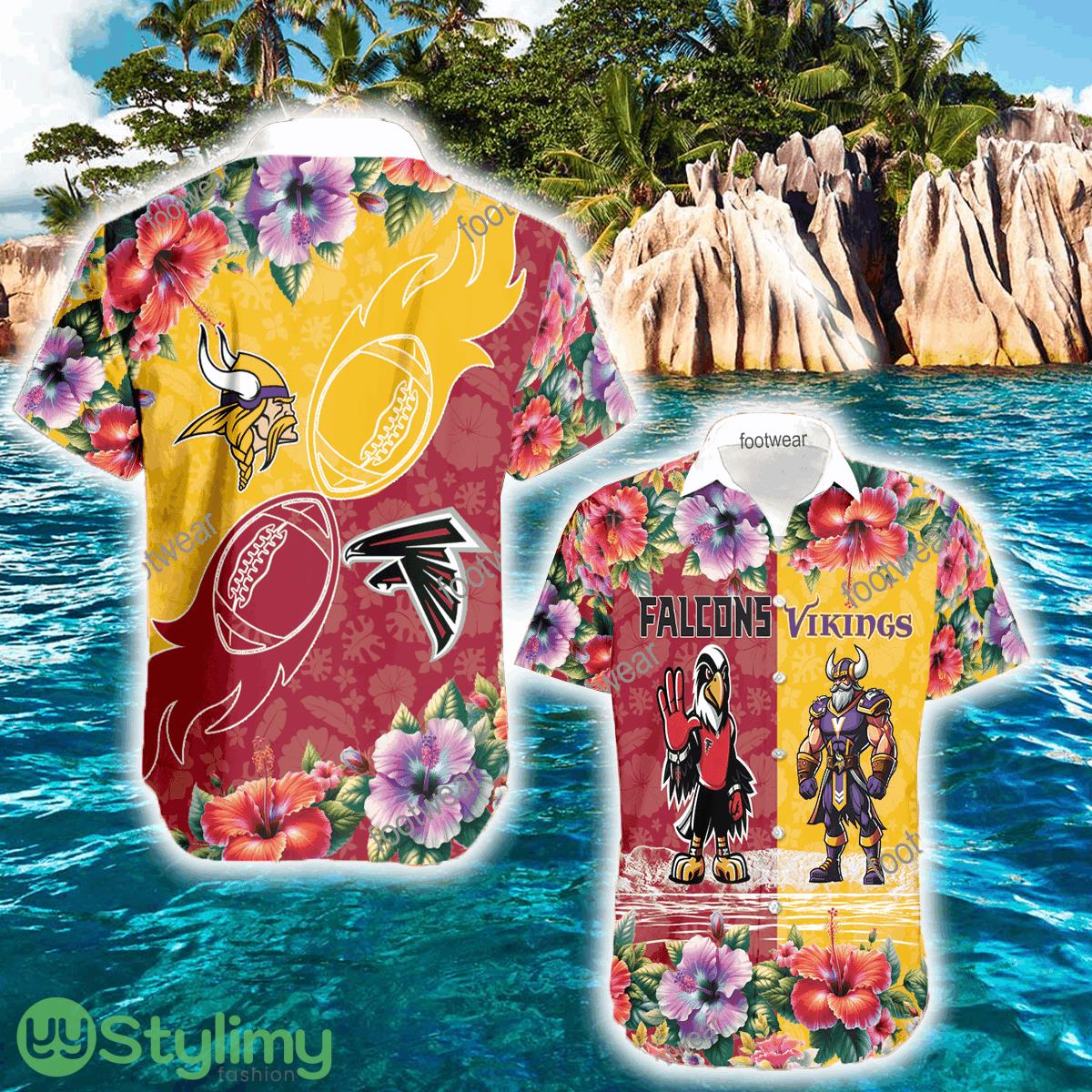 Atlanta Falcons VS Minnesota Vikings Colorful Logo AOP Hawaiian Shirt Gift For Fans 2 Atlanta Falcons VS Minnesota Vikings Colorful Logo AOP Hawaiian Shirt Gift For Fans - Atlanta Falcons VS Minnesota Vikings Colorful Logo AOP Hawaiian Shirt Gift For Fans