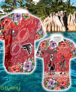Atlanta Falcons VS Tampa Bay Buccaneers Modern Logo All Over Print Hawaiian Shirt Men And Women Gift - Atlanta Falcons VS Tampa Bay Buccaneers Modern Logo All Over Print Hawaiian Shirt Men And Women Gift