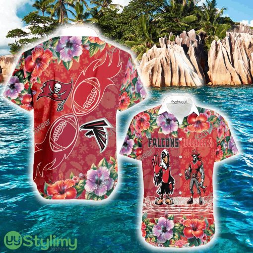 Atlanta Falcons VS Tampa Bay Buccaneers Modern Logo All Over Print Hawaiian Shirt Men And Women Gift - Atlanta Falcons VS Tampa Bay Buccaneers Modern Logo All Over Print Hawaiian Shirt Men And Women Gift