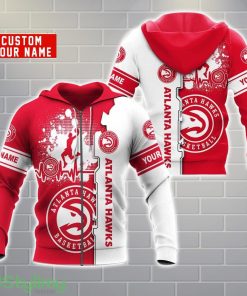 Atlanta Hawks AOP Hoodie Custom Name Unisex Hoodie Zip Hoodie For Men And Women Product Photo 1