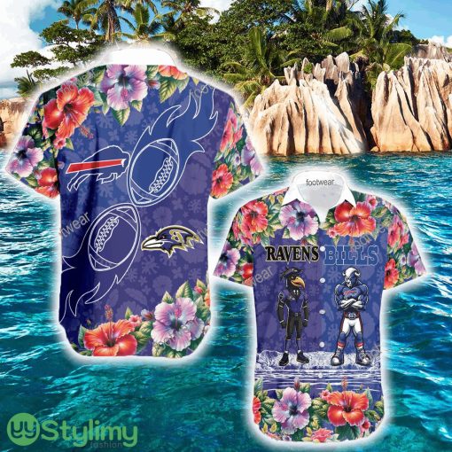 Baltimore Ravens VS Buffalo Bills Authentic Aloha Hawaiian Shirt Gift For Fans - Baltimore Ravens VS Buffalo Bills Authentic Aloha Hawaiian Shirt Gift For Fans