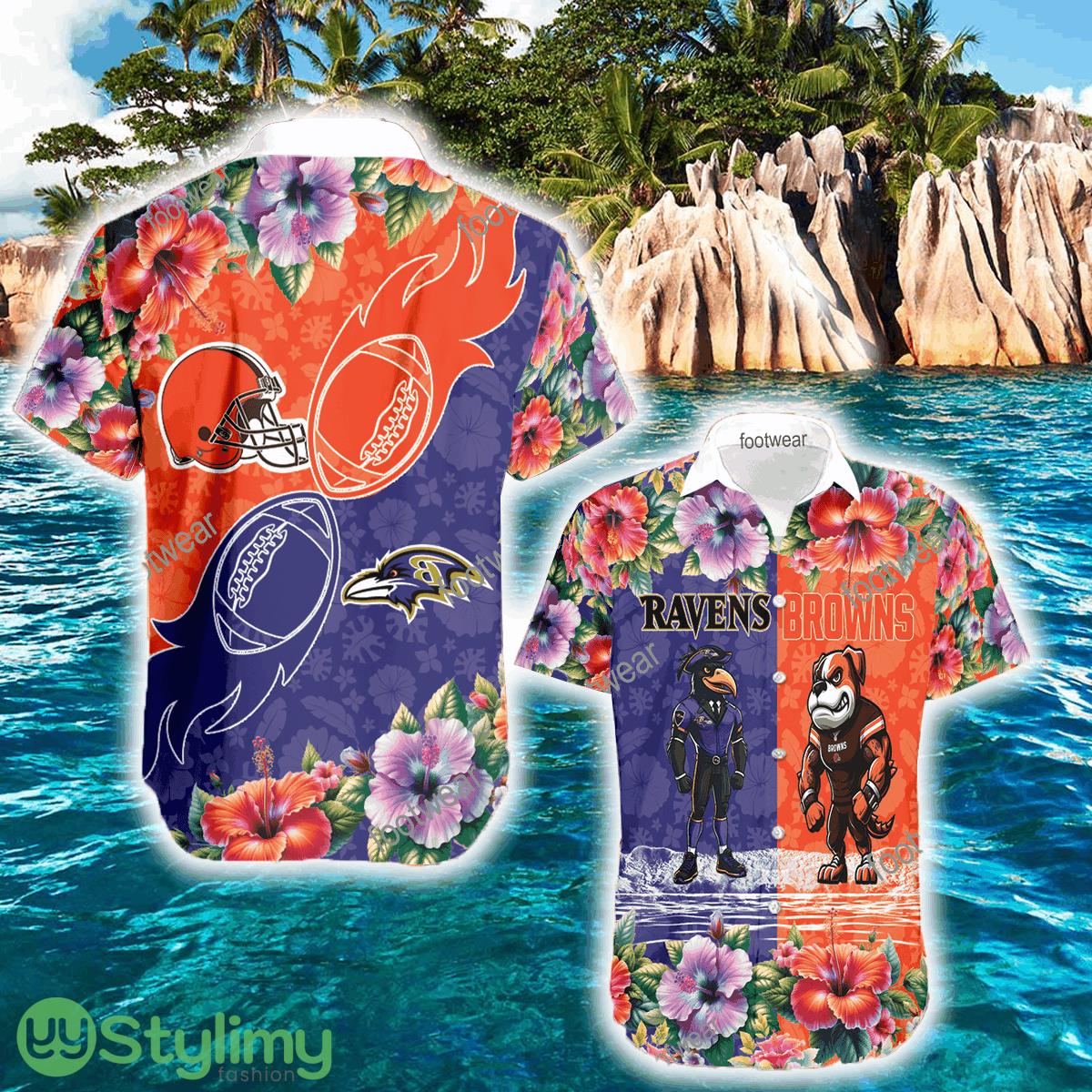 Baltimore Ravens VS Cleveland Browns Designer New AOP Hawaiian Shirt Men And Women Gift 2 Baltimore Ravens VS Cleveland Browns Designer New AOP Hawaiian Shirt Men And Women Gift - Baltimore Ravens VS Cleveland Browns Designer New AOP Hawaiian Shirt Men And Women Gift