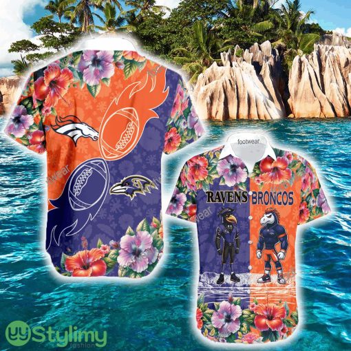 Baltimore Ravens VS Denver Broncos High-Quality All Over Print Hawaiian Shirt For Men And Women - Baltimore Ravens VS Denver Broncos High-Quality All Over Print Hawaiian Shirt For Men And Women