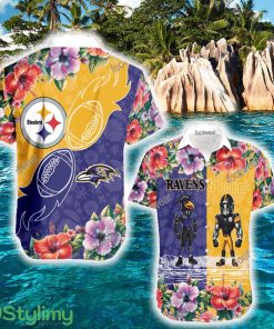 Baltimore Ravens VS Pittsburgh Steelers Limited Edition Logo All Over Print Hawaiian Shirt For Summer - Baltimore Ravens VS Pittsburgh Steelers Limited Edition Logo All Over Print Hawaiian Shirt For Summer
