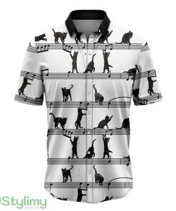Black Cat Music Hawaiian Shirt 3D Printed Beach Shirt Product Photo 1