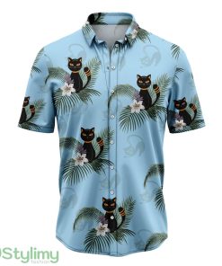 Black Cat Tropical Hawaiian Shirt 3D Printed Beach Shirt Product Photo 1