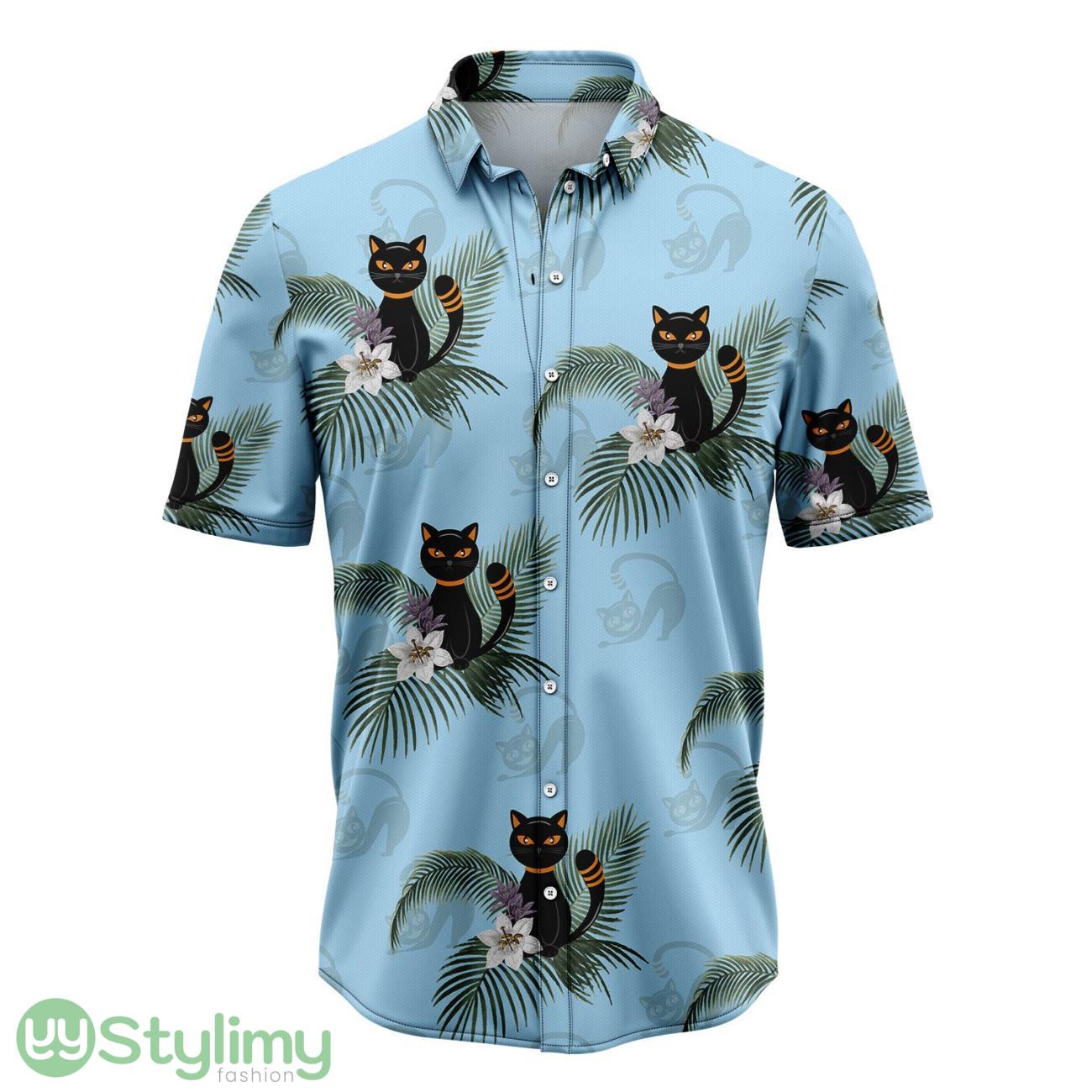 Black Cat Tropical Hawaiian Shirt 3D Printed Beach Shirt 2 Black Cat Tropical Hawaiian Shirt 3D Printed Beach Shirt Product Photo 1