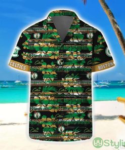 Boston Celtics Hawaii Set Pattern Vintage 3D Hawaiian Shirt And Shorts Product Photo 1