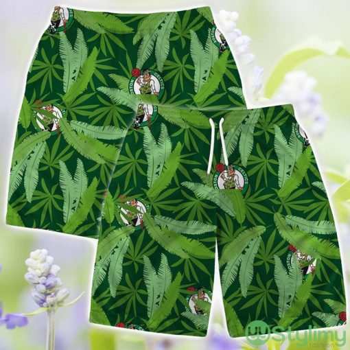 Boston Celtics Summer Hawaii Team Shirt Pattern Leaves Vintage Art Hawaiian Shirts And Beach Shorts Product Photo 3