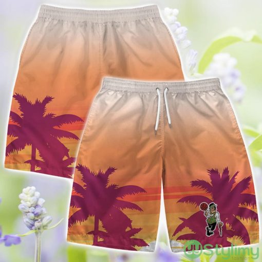 Boston Celtics Summer Hawaii Team Shirt Pattern Sunset Tropical Hawaiian Shirts And Beach Shorts Product Photo 3