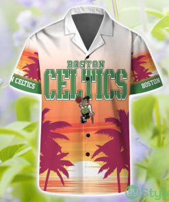 Boston Celtics Summer Hawaii Team Shirt Pattern Sunset Tropical Hawaiian Shirts And Beach Shorts Product Photo 1