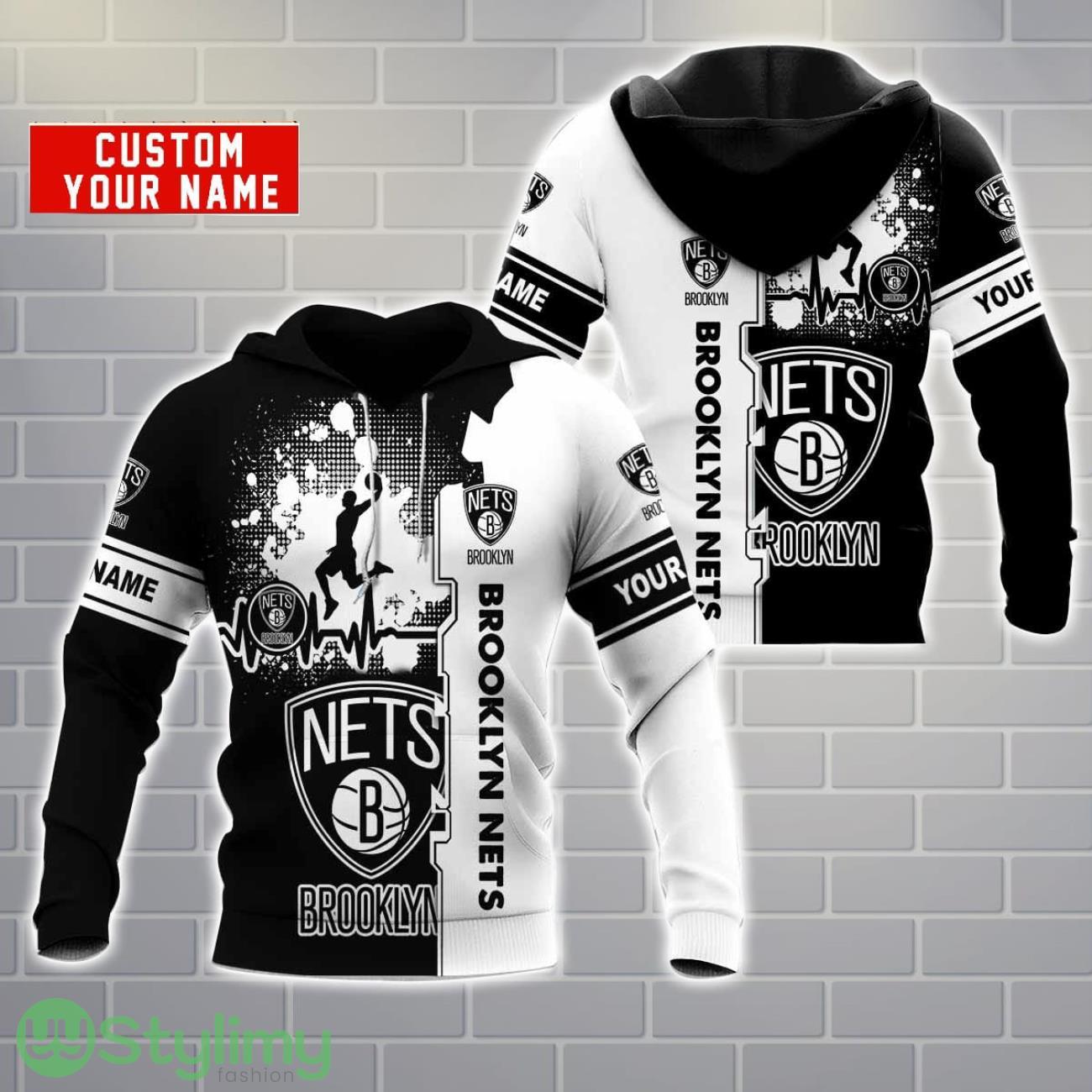 Brooklyn Nets AOP Hoodie Custom Name Unisex Hoodie Zip Hoodie For Men And Women 2 Brooklyn Nets AOP Hoodie Custom Name Unisex Hoodie Zip Hoodie For Men And Women Product Photo 2