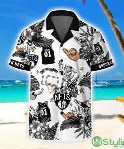 Brooklyn Nets Go Team Sport Team Pattern Combo Hawaiian Shirt And Shorts Product Photo 1