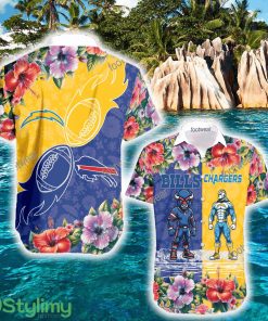 Buffalo Bills VS Los Angeles Chargers Hibiscus New All Over Print Hawaiian Shirt For Men And Women - Buffalo Bills VS Los Angeles Chargers Hibiscus New All Over Print Hawaiian Shirt For Men And Women