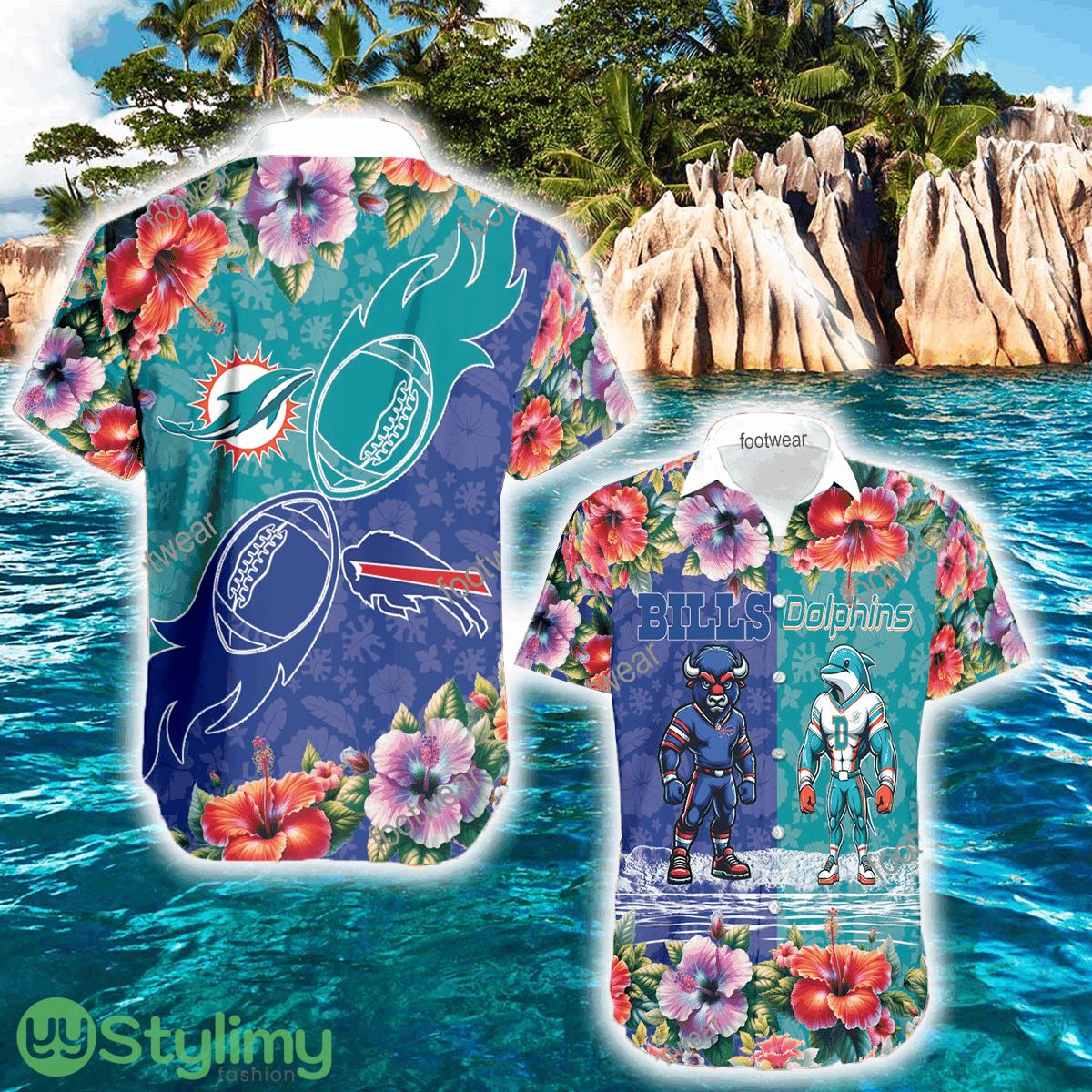 Buffalo Bills VS Miami Dolphins Lei Beach Hawaiian Shirt Gift For Fans 2 Buffalo Bills VS Miami Dolphins Lei Beach Hawaiian Shirt Gift For Fans - Buffalo Bills VS Miami Dolphins Lei Beach Hawaiian Shirt Gift For Fans