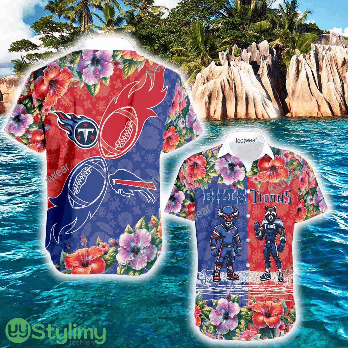 Buffalo Bills VS Tennessee Titans Islander Logo All Over Print Hawaiian Shirt Gift For Fans 2 Buffalo Bills VS Tennessee Titans Islander Logo All Over Print Hawaiian Shirt Gift For Fans - Buffalo Bills VS Tennessee Titans Islander Logo All Over Print Hawaiian Shirt Gift For Fans
