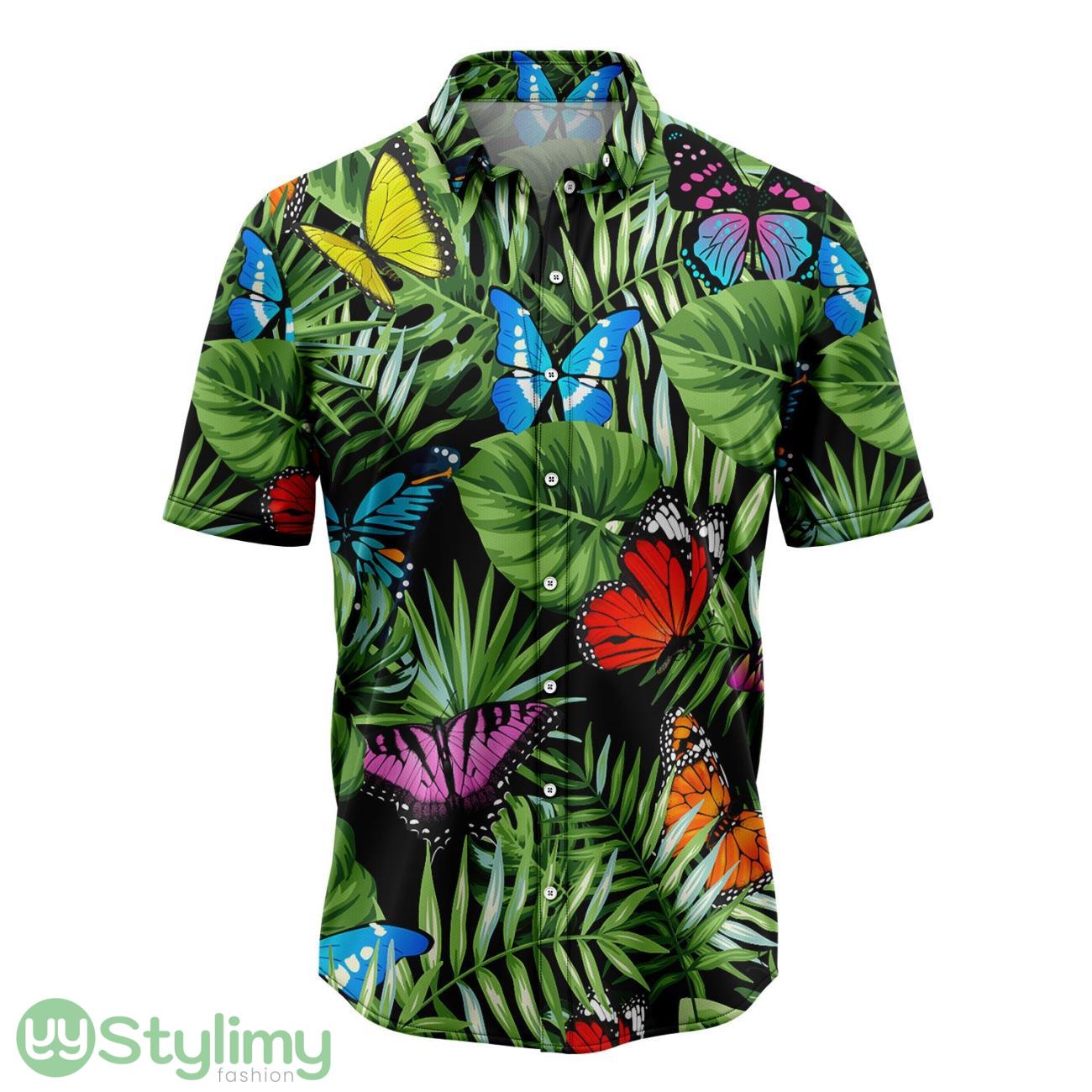 Butterfly Green Tropical Leaves Aloha Hawaiian Shirt Beach Summer Gift 2 Butterfly Green Tropical Leaves Aloha Hawaiian Shirt Beach Summer Gift Product Photo 1