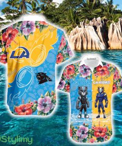 Carolina Panthers VS Los Angeles Rams Party All Over Print Hawaiian Shirt For Summer - Carolina Panthers VS Los Angeles Rams Party All Over Print Hawaiian Shirt For Summer