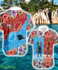 Carolina Panthers VS San Francisco 49ers Exotic New All Over Print Hawaiian Shirt Men And Women Gift - Carolina Panthers VS San Francisco 49ers Exotic New All Over Print Hawaiian Shirt Men And Women Gift