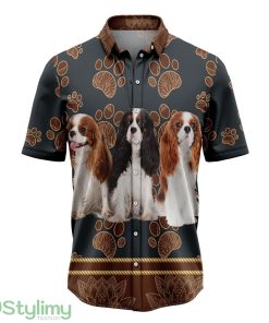 Cavalier King Charles Spaniel Flower Paw Hawaiian Shirt 3D Printed Beach Shirt Product Photo 1