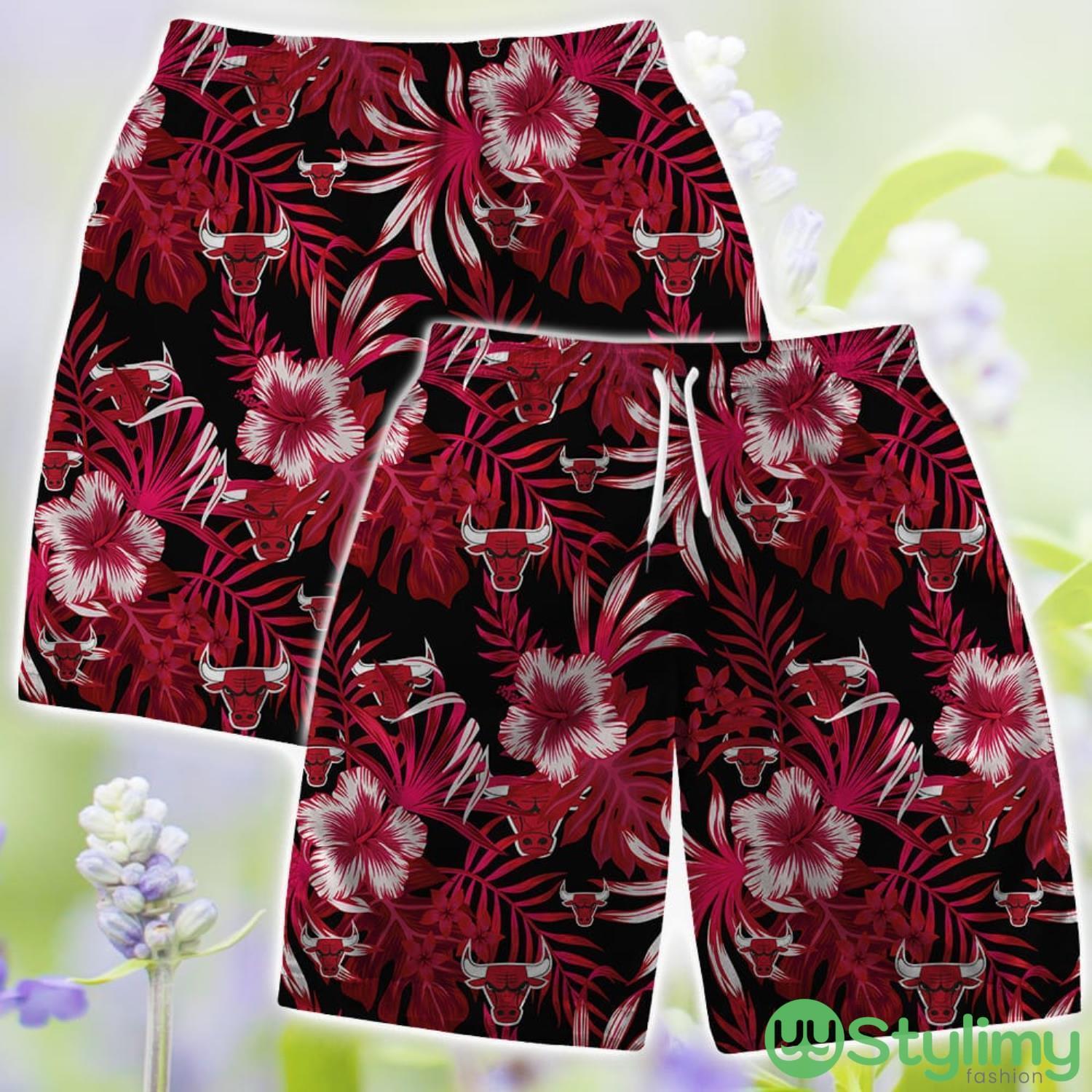 Chicago Bulls Tropical Style Hawaiian Shirt And Shorts Big Fans Summer Gift 3 Chicago Bulls Tropical Style Hawaiian Shirt And Shorts Big Fans Summer Gift Product Photo 3