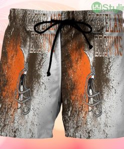 Cleveland Browns Logo Art v1 Beach Hawaiian Shorts For Men Trending Summer Product Photo 1