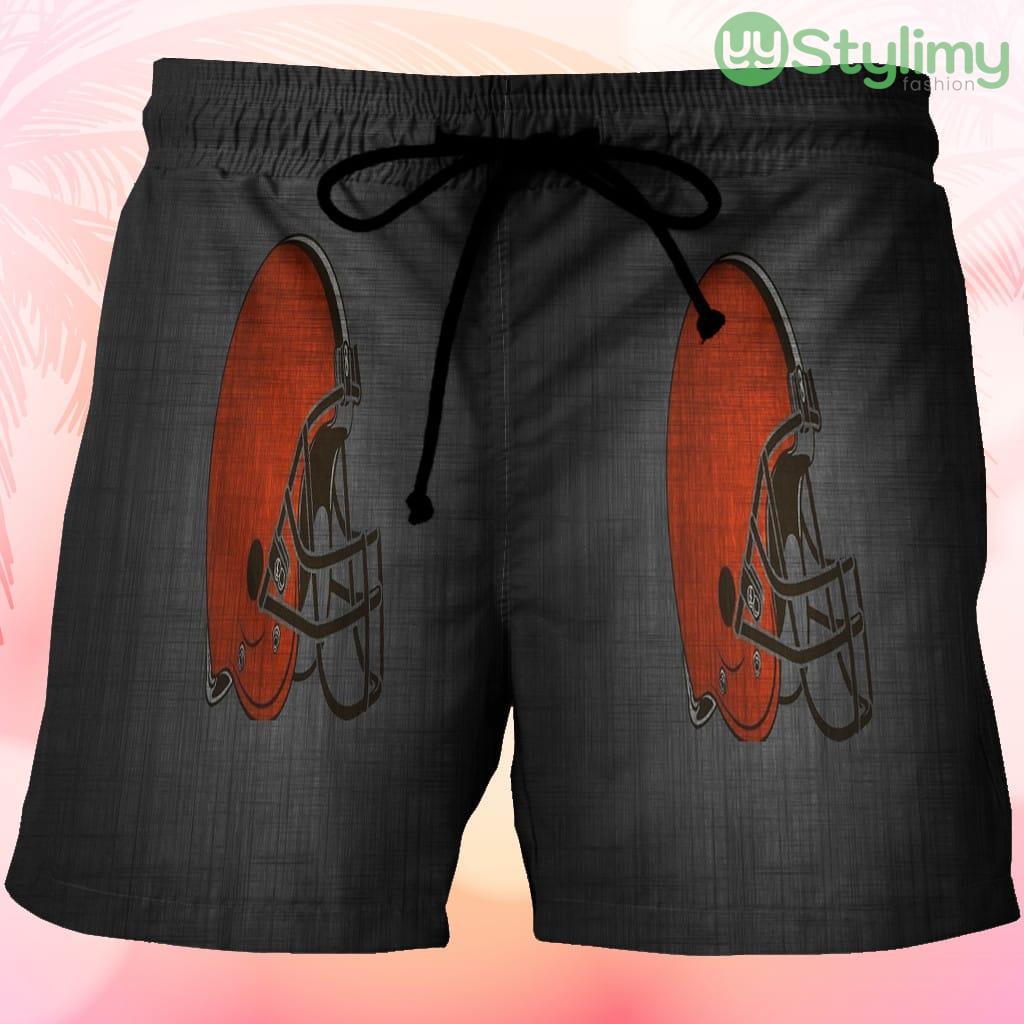 Cleveland Browns Logo Helmet Beach Hawaiian Shorts For Men Trending Summer 3 Cleveland Browns Logo Helmet Beach Hawaiian Shorts For Men Trending Summer Product Photo 1