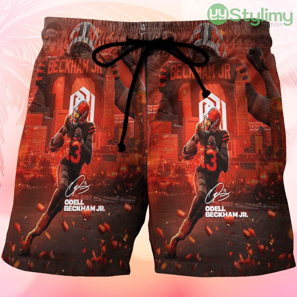 Cleveland Browns Odell Beckham Jr1 Beach Hawaiian Shorts For Men Trending Summer 3 Cleveland Browns Odell Beckham Jr1 Beach Hawaiian Shorts For Men Trending Summer Product Photo 1
