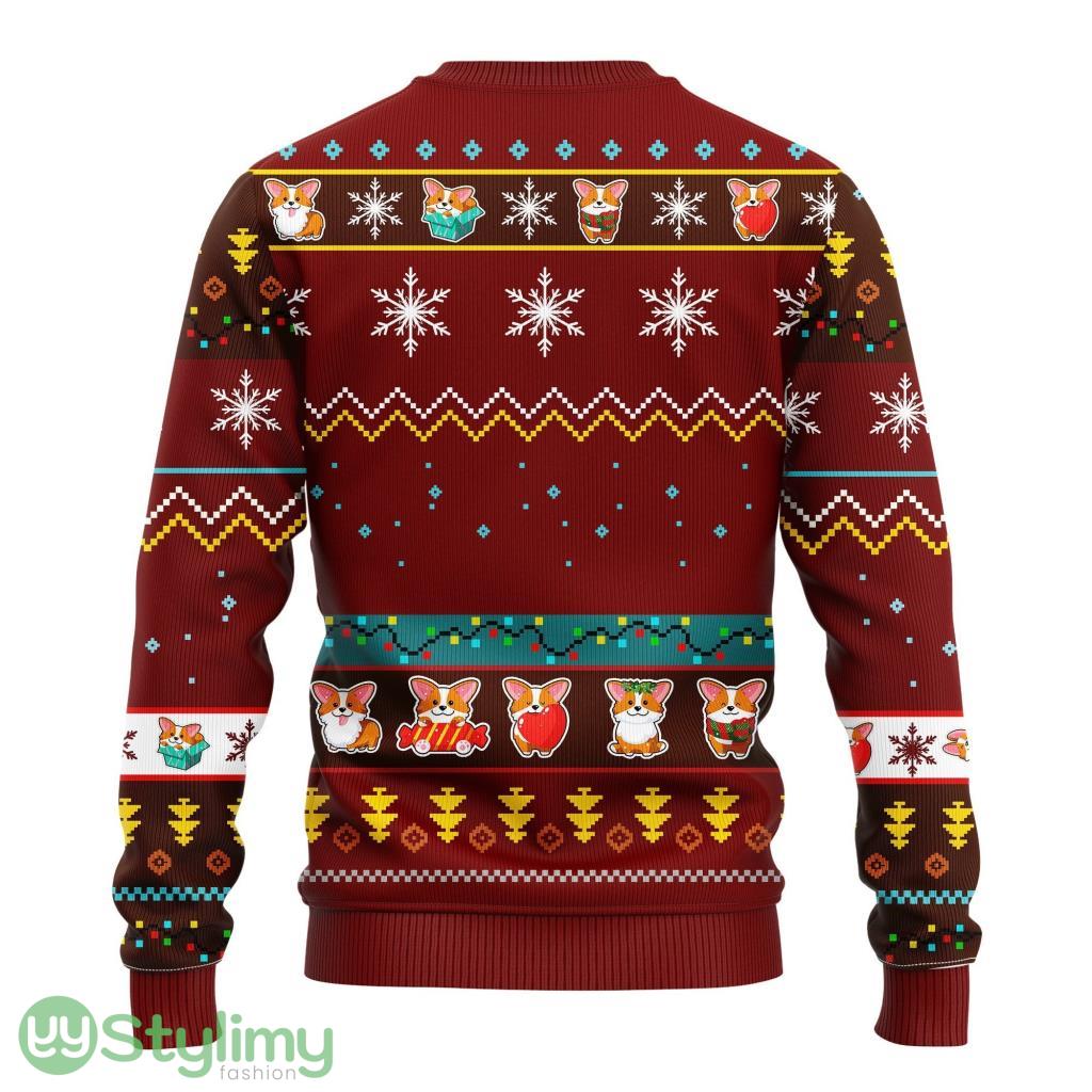 Corgi Cute Ugly Christmas Sweater Red Brown For Men And Women 3D Printed 2 Corgi Cute Ugly Christmas Sweater Red Brown For Men And Women 3D Printed Product Photo 2
