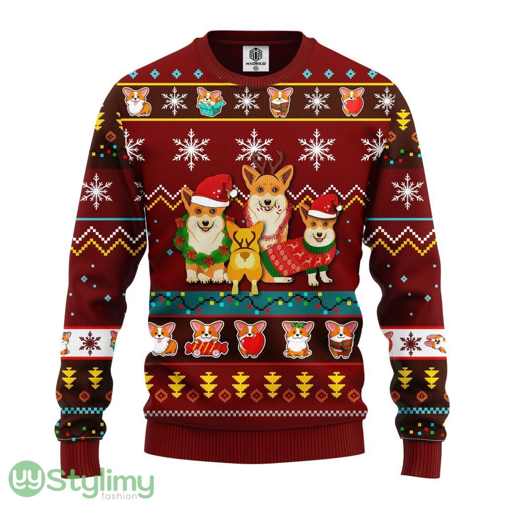 Corgi Cute Ugly Christmas Sweater Red Brown For Men And Women 3D Printed 4 Corgi Cute Ugly Christmas Sweater Red Brown For Men And Women 3D Printed Product Photo 1