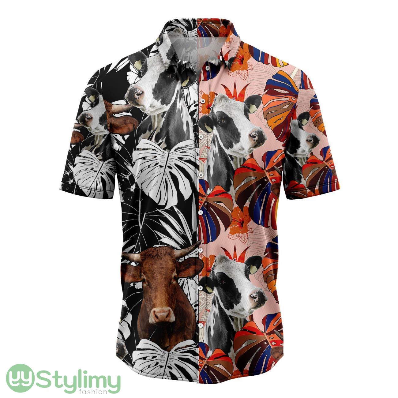 Cow Floral Hawaiian Shirt 3D Printed Beach Shirt 2 Cow Floral Hawaiian Shirt 3D Printed Beach Shirt Product Photo 1