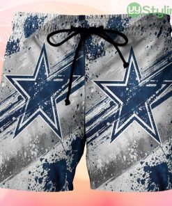 Dallas Cowboys Painting Gray White Star Beach Hawaiian Shorts For Men Trending Summer Product Photo 1
